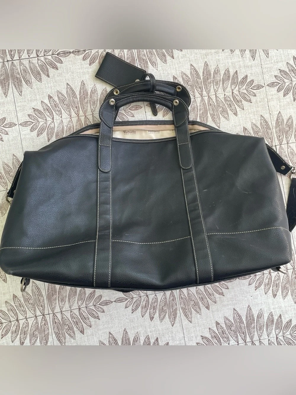 Barrington Valhalla Golf Club Black Leather Weekender Duffle Bag